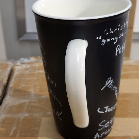 Starbucks Coffee 2010 Black Chalkboard Unique Design Tall Latte Mug 5 3/4" GUC - Picture 4 of 8